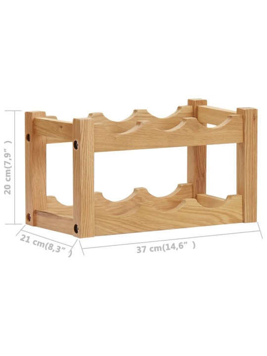 Stojan na víno na 6 lahví 37 x 21 x 21 cm masivní dubové dřevo