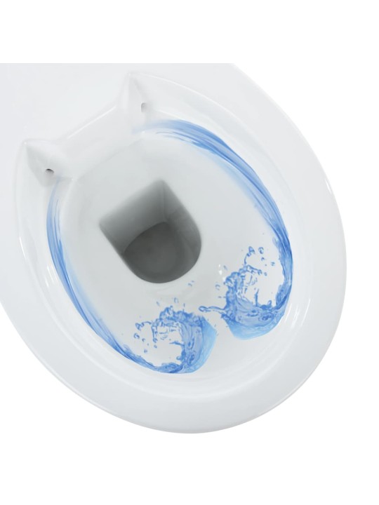Vysoké WC bez okraje měkké zavírání 7 cm zvýšená výška keramika