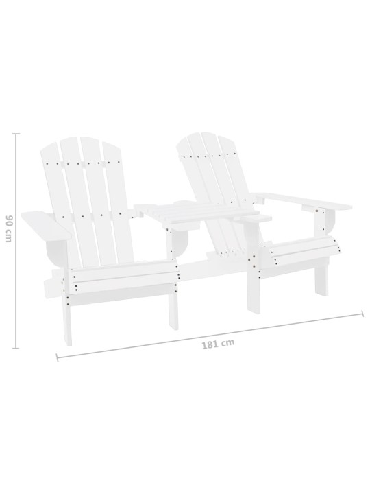 Zahradní židle Adirondack s čajovým stolkem masivní jedle bílé