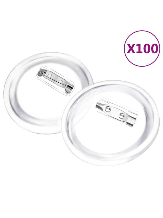 Placky se špendlíky 100 setů akryl 58 mm