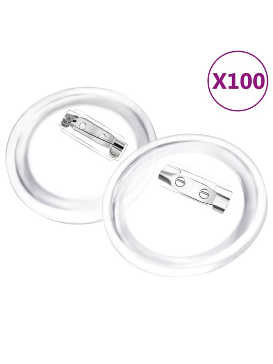 Placky se špendlíky 100 setů akryl 44 mm