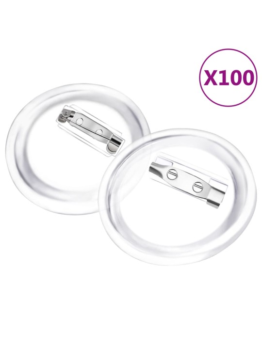 Placky se špendlíky 100 setů akryl 37 mm