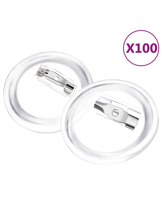 Placky se špendlíky 100 setů akryl 25 mm