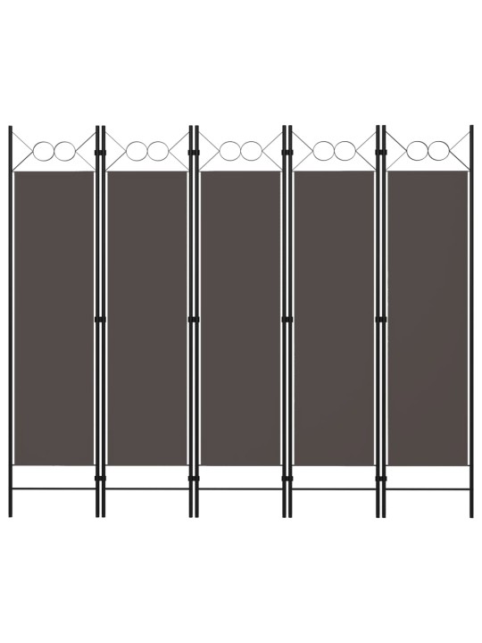 5dílný skládací paraván antracitový 200 x 180 cm