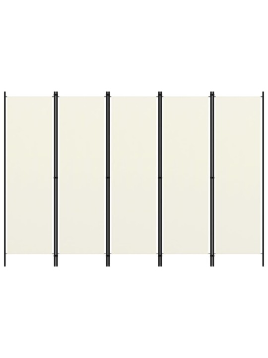 5dílný paraván bílý 250 x 180 cm