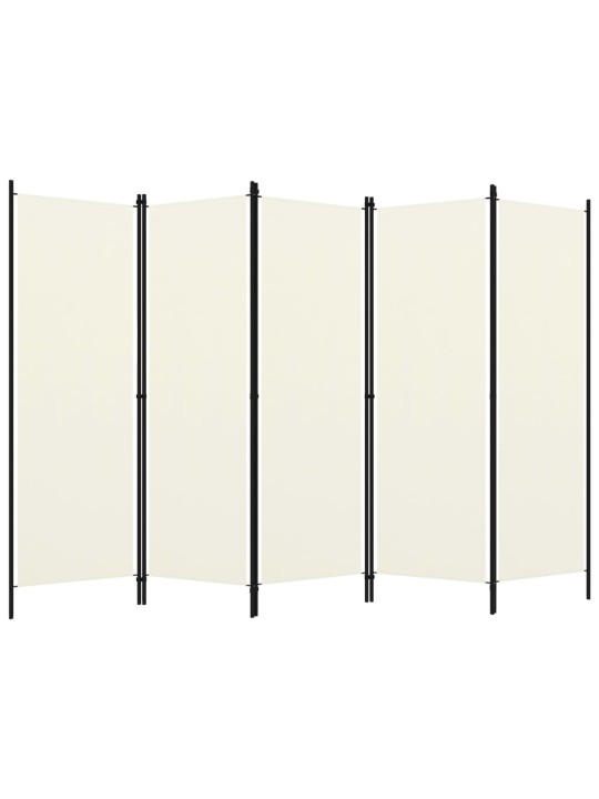 5dílný paraván bílý 250 x 180 cm