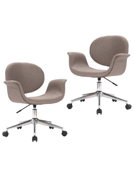 Otočné jídelní židle 2 ks taupe textil