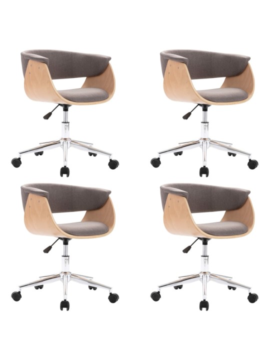 Otočné jídelní židle 4 ks taupe textil