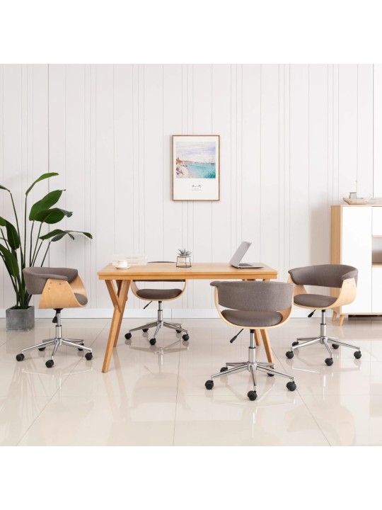 Otočné jídelní židle 4 ks taupe textil