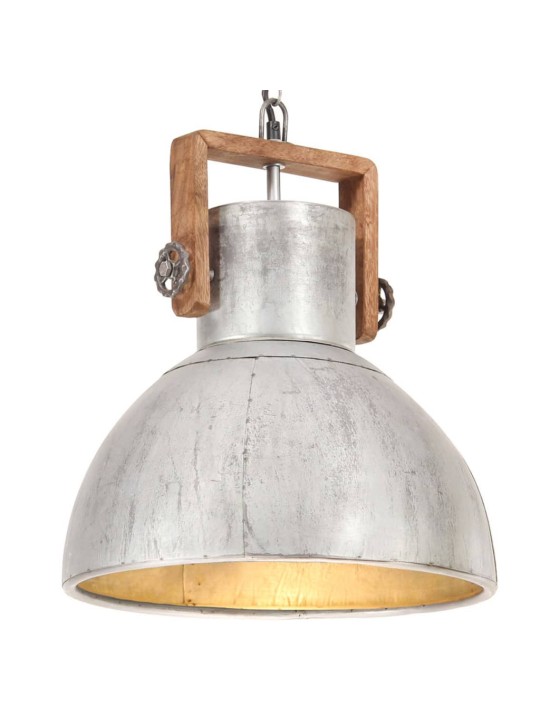 Industriální závěsné svítidlo 25 w stříbrné kulaté 40 cm e27