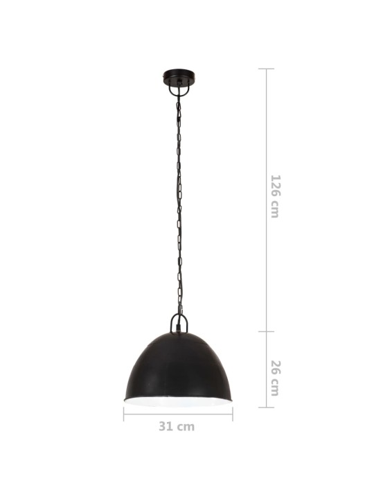 Industriální závěsné svítidlo 25 w černé kulaté 31 cm e27