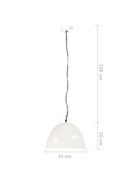 Industriální vintage závěsné svítidlo 25 w bílé kulaté 31cm e27