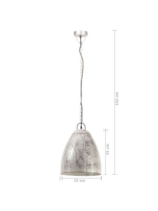 Industriální závěsné svítidlo 25 w stříbrné kulaté 32 cm e27
