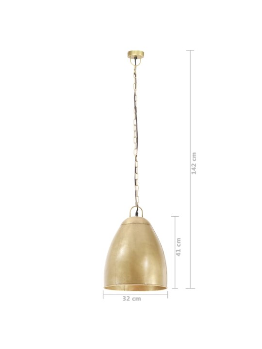Industriální závěsné svítidlo 25 w mosazné kulaté 32 cm e27