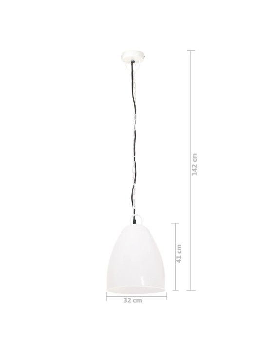 Industriální závěsné svítidlo 25 w bílé kulaté 32 cm e27
