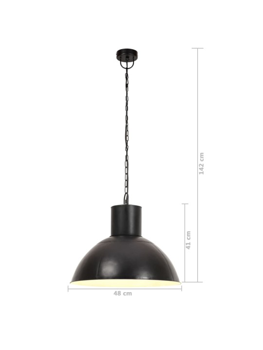 Závěsné svítidlo 25 w černé kulaté 48 cm e27