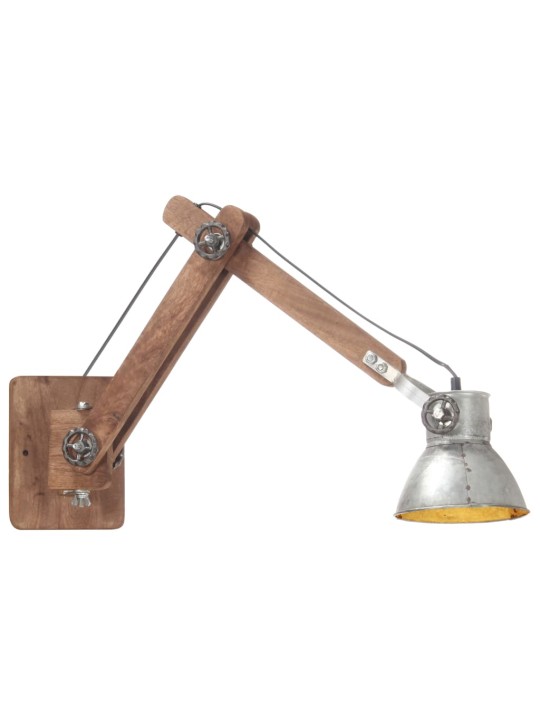 Nástěnná lampa industriální styl stříbrná kulatá E27