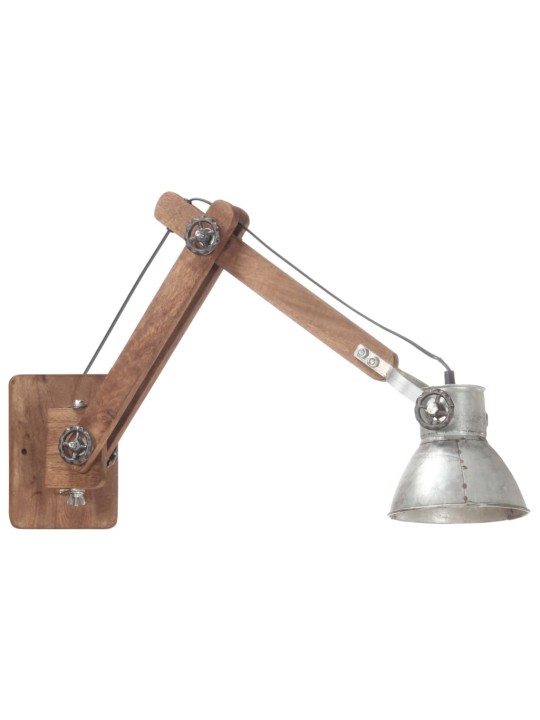 Nástěnná lampa industriální styl stříbrná kulatá E27