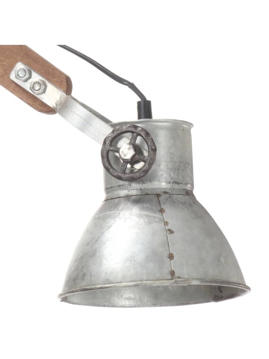 Nástěnná lampa industriální styl stříbrná kulatá E27