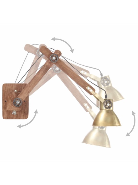 Nástěnná lampa industriální styl mosazná kulatá E27