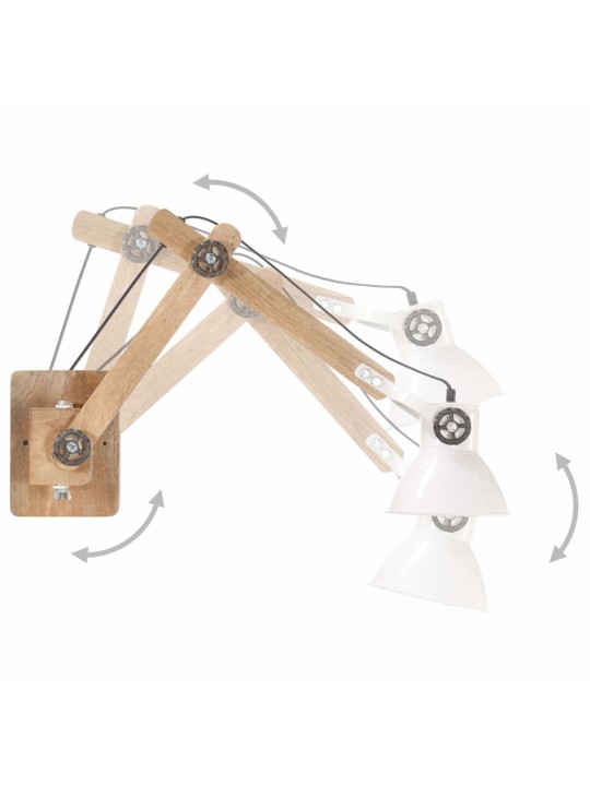 Nástěnná lampa industriální styl bílá kulatá e27
