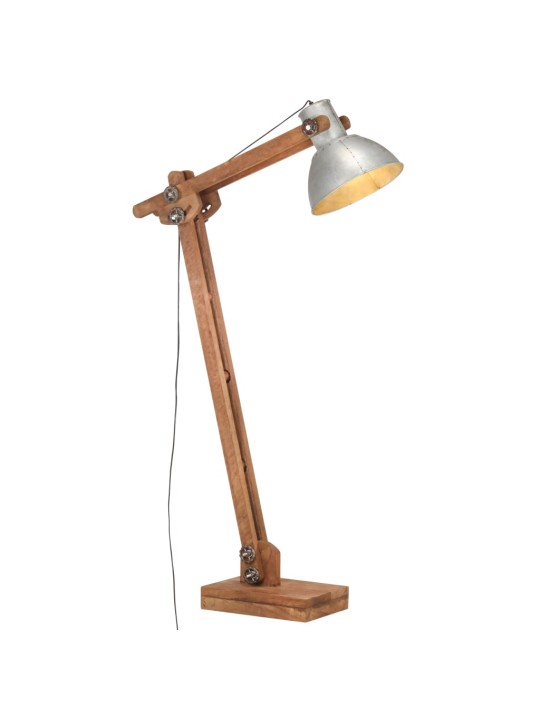 Stojací lampa stříbrná masivní mangovníkové dřevo E27