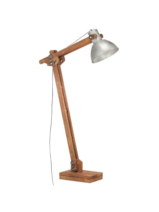Stojací lampa stříbrná masivní mangovníkové dřevo E27