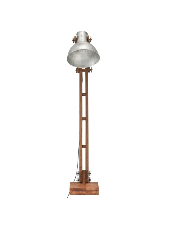 Stojací lampa stříbrná masivní mangovníkové dřevo E27