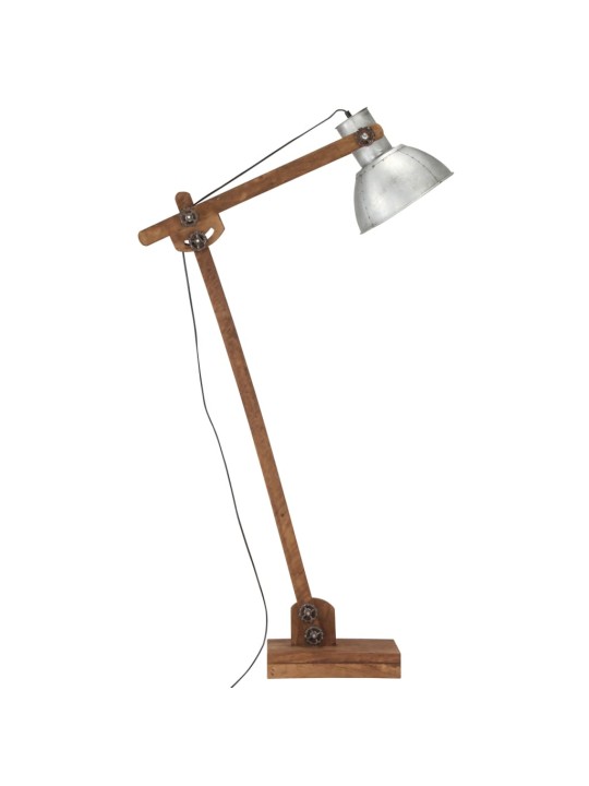 Stojací lampa stříbrná masivní mangovníkové dřevo E27