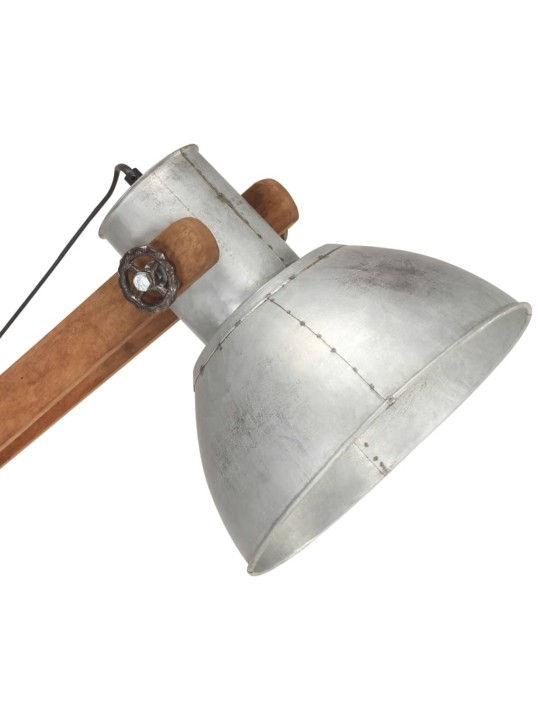 Stojací lampa stříbrná masivní mangovníkové dřevo E27