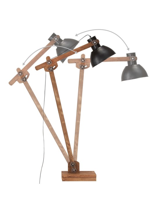 Stojací lampa černá masivní mangovníkové dřevo e27