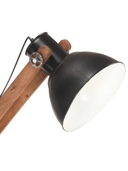 Stojací lampa černá masivní mangovníkové dřevo e27