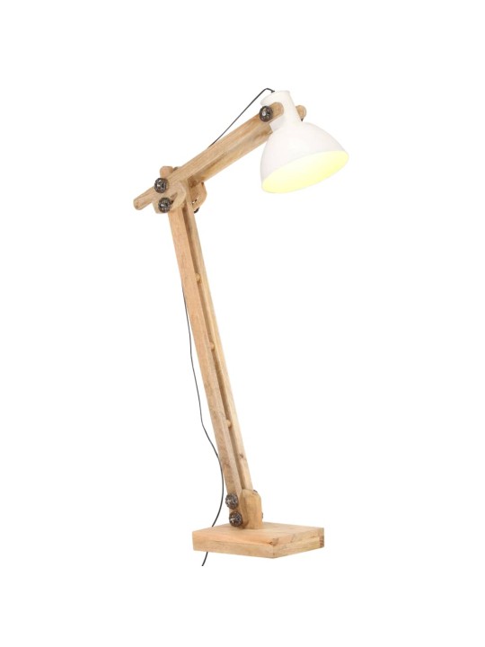 Stojací lampa bílá masivní mangovníkové dřevo e27