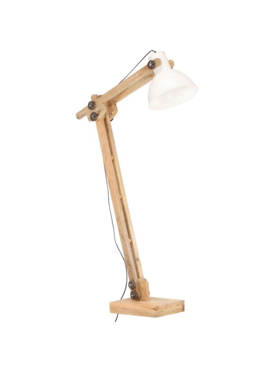 Stojací lampa bílá masivní mangovníkové dřevo e27