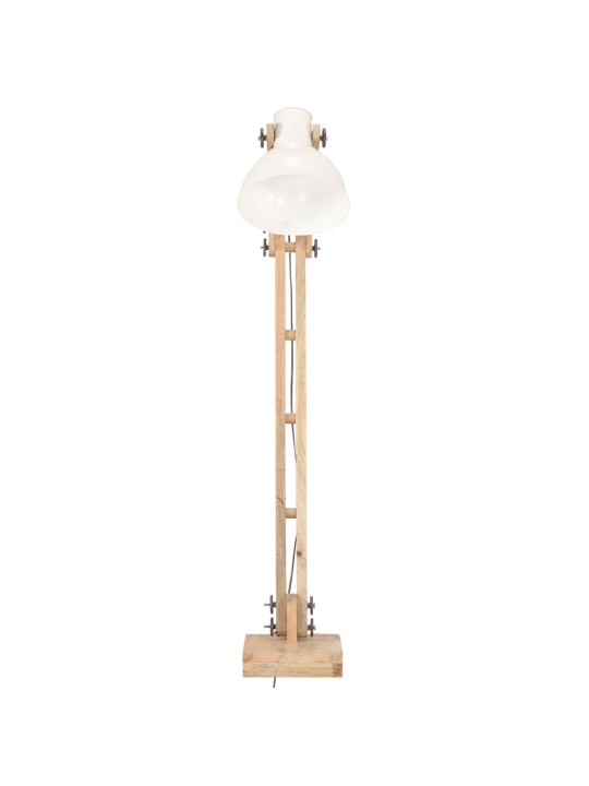 Stojací lampa bílá masivní mangovníkové dřevo e27