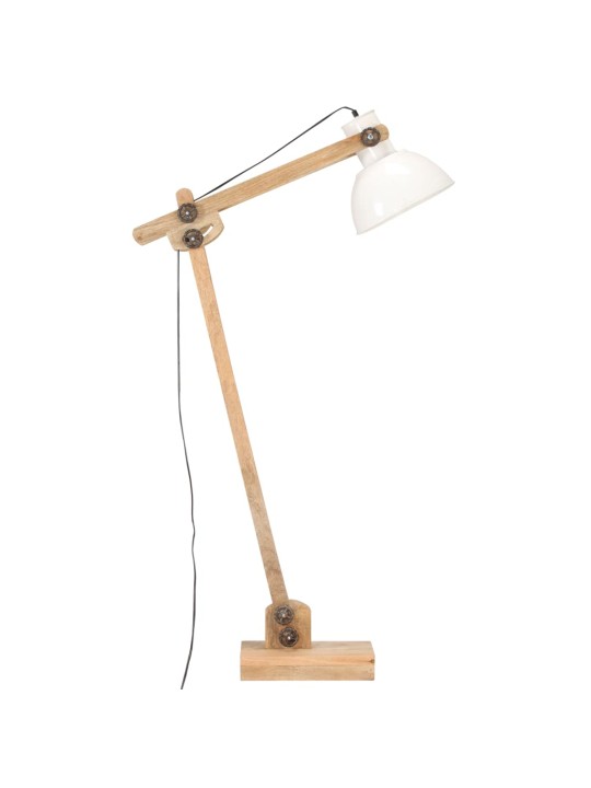 Stojací lampa bílá masivní mangovníkové dřevo e27