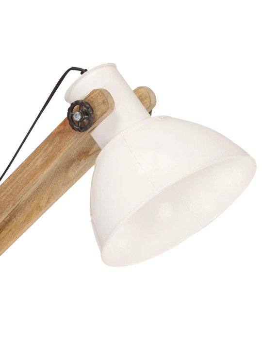 Stojací lampa bílá masivní mangovníkové dřevo e27