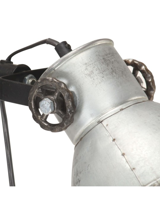 Podlahová lampa se 2 svítidly stříbrná E27 litina
