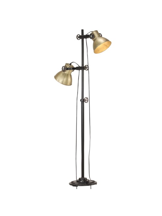 Podlahová lampa se 2 svítidly mosazná E27 litina