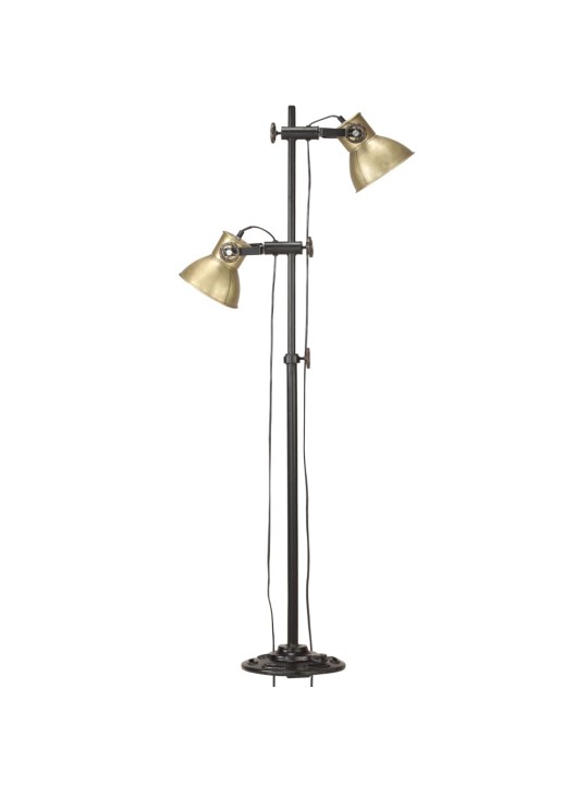 Podlahová lampa se 2 svítidly mosazná E27 litina