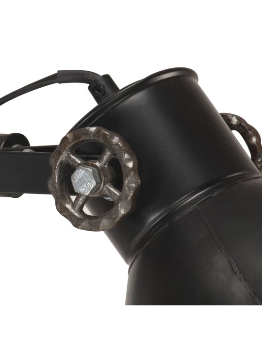 Podlahová lampa se 2 svítidly černá E27 litina