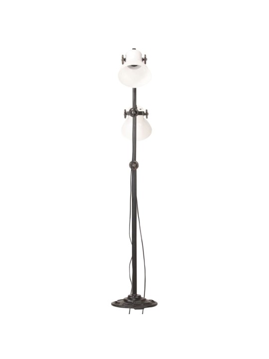Podlahová lampa se 2 svítidly bílá E27 litina