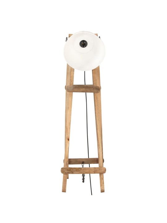 Stojací lampa bílá E27 masivní mangovníkové dřevo