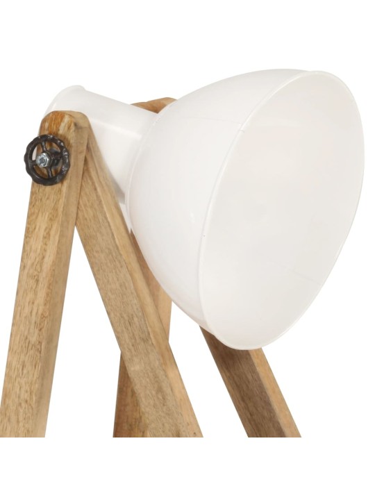 Stojací lampa bílá E27 masivní mangovníkové dřevo