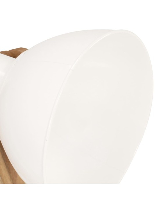 Stojací lampa bílá E27 masivní mangovníkové dřevo