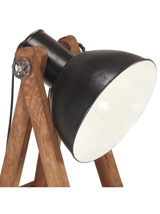 Stojací lampy 3 ks černé e27 masivní mangovníkové dřevo