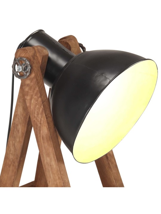 Stojací lampy 3 ks černé e27 masivní mangovníkové dřevo