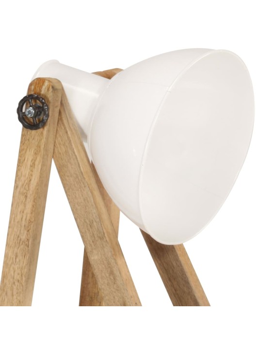 Stojací lampy 3 ks bílé E27 masivní mangovníkové dřevo