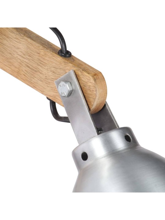 Nástěnná lampa e27 stříbrná masivní mangovníkové dřevo a železo