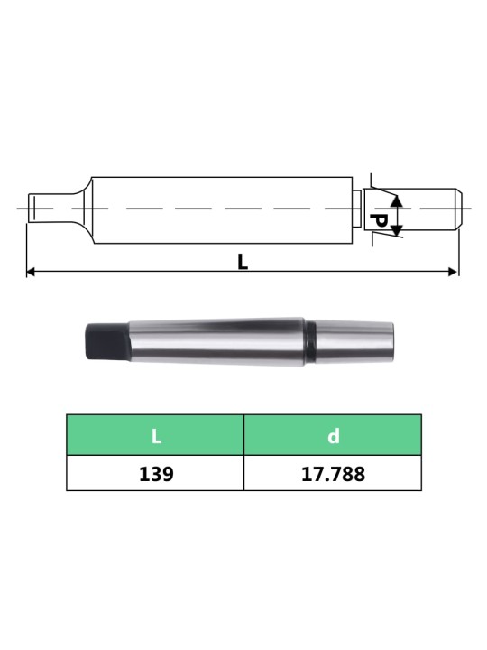 Rychloupínací sklíčidlo MT3–B18 s rozsahem 16 mm upínací rozsah